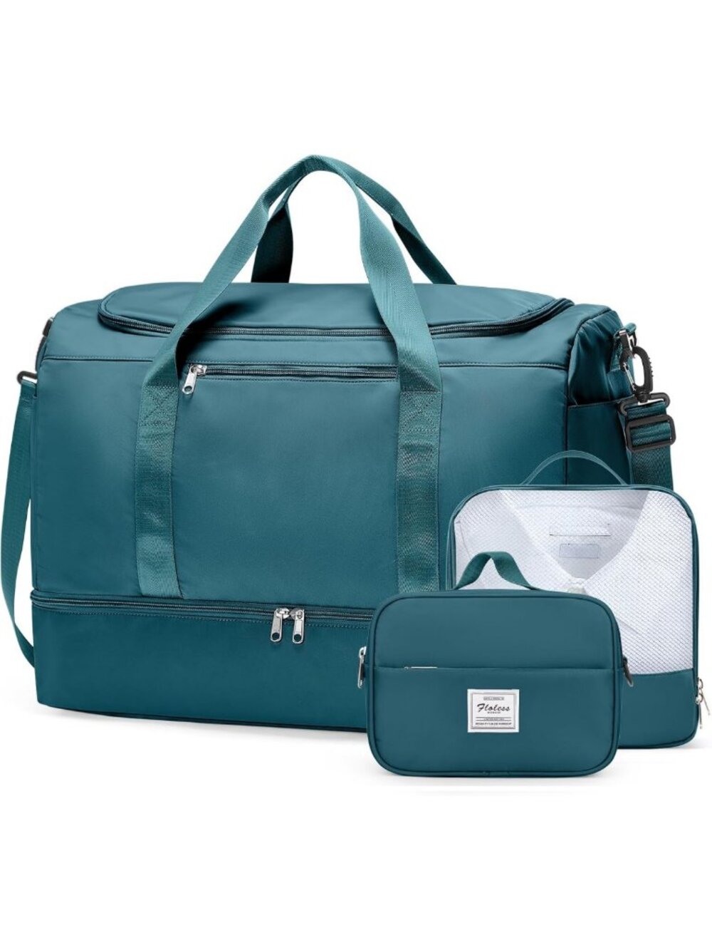 Extra Large Weekender Duffle Bag Set with Shoe Compartment for Travel & Sports